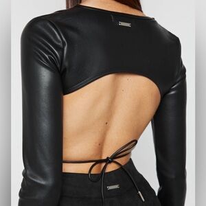 Leather Backless Top